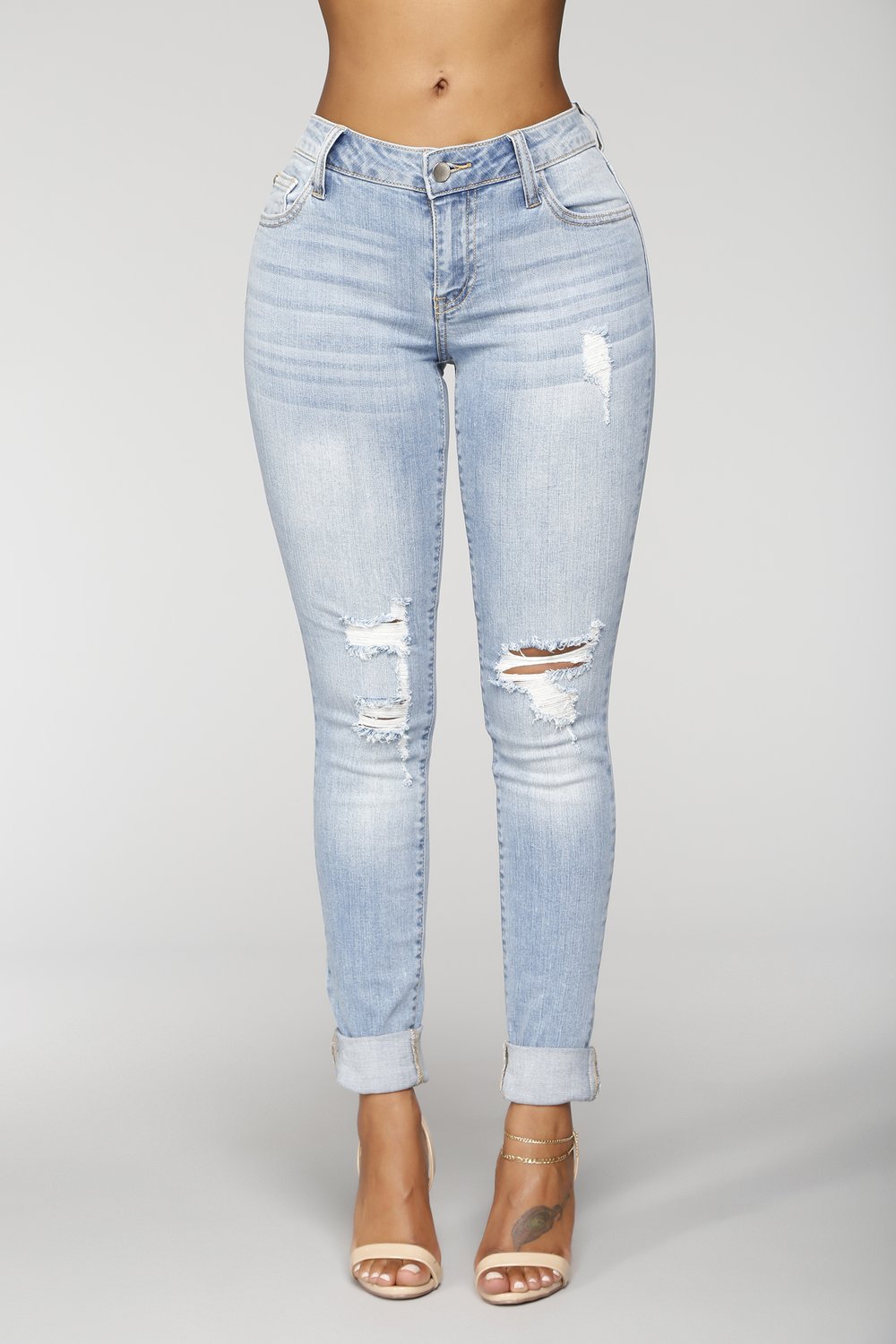 Fashion Nova Hazel High Rise Distressed Jeans Denim