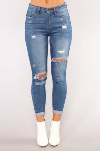 Fashion Nova Johanna Distressed Skinny Jeans