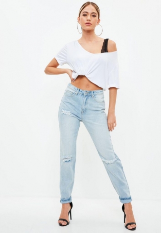 Missguided Light Mom Jeans