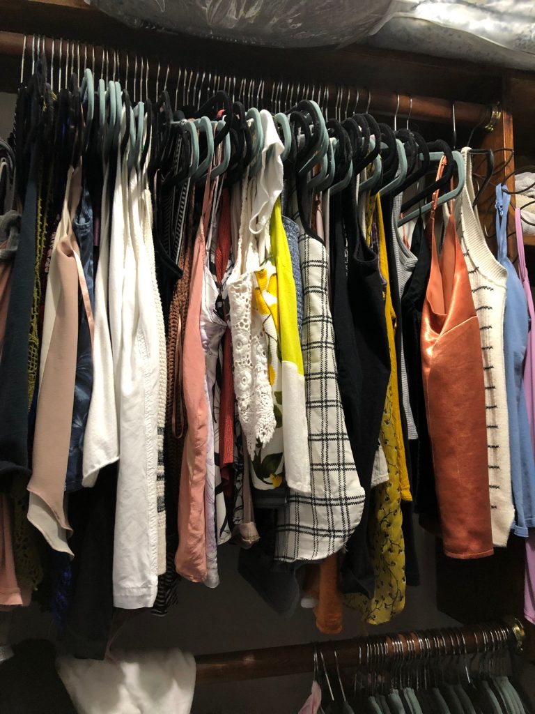 Messy Closet with Different Hangers
