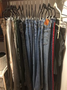 Jeans Hanging In Closet